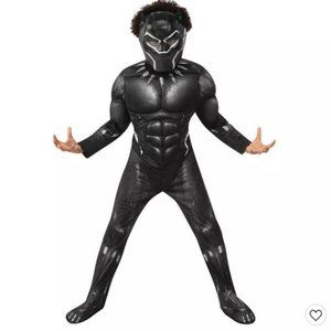 NEW Marvel Black Panther Halloween Costume Muscle Jumpsuit with Mask